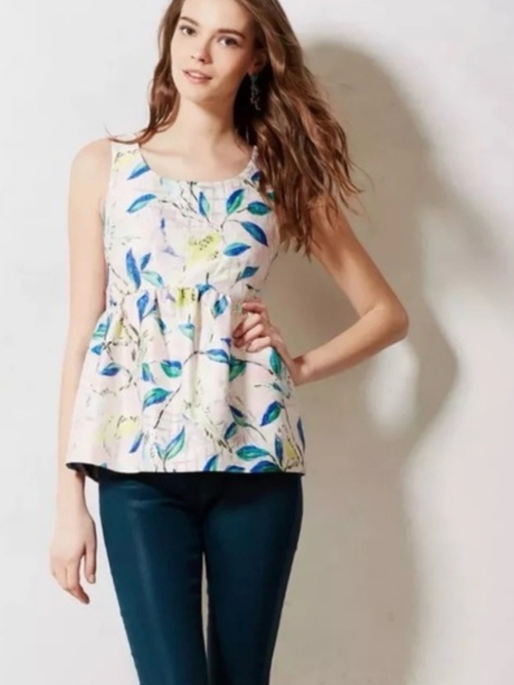 Leifsdottir Brocade Peplum Top